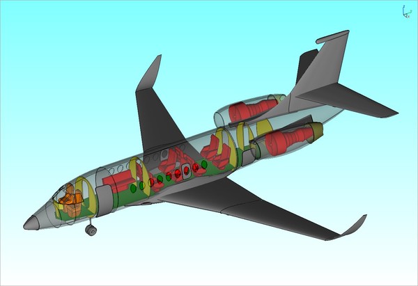 3d falcon 2000s business jet - Falcon 2000S Business Jet Solid Assembly Model by RodgerSaintJohn